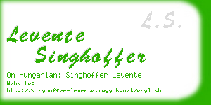 levente singhoffer business card